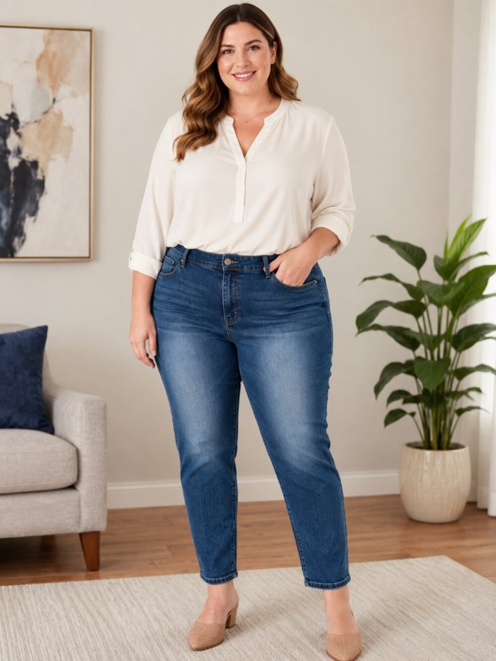 Honey & Bristle Premium Denim High Rise Ankle Skinny Jeans Women’s 20W NWT